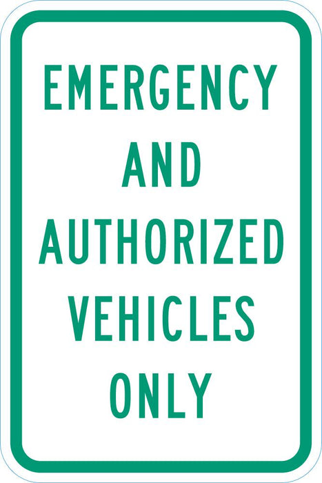 Emergency Vehicle Parking Sign