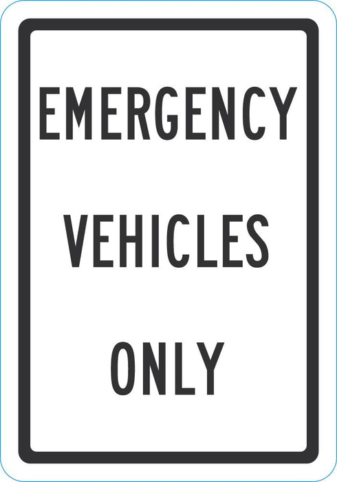 Emergency Vehicle Parking Sign