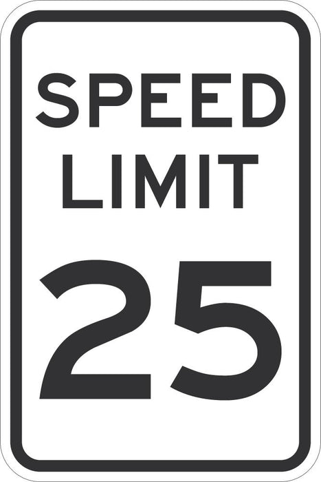 Speed Limit 25 Traffic Sign
