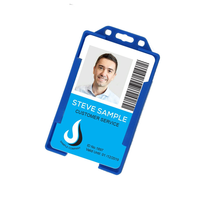 Rigid ID Badge Holder with Open Front: Portrait Orientation (Pack of 10)