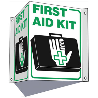 3-Way First Aid Sign - First Aid Kit
