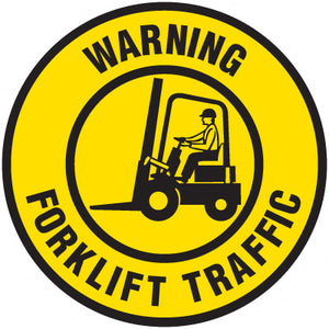 Warning Forklift Traffic Circle Anti-Slip Floor Sticker - 17" Diameter