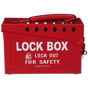 Heavy Duty Portable Metal Lock Box - Red