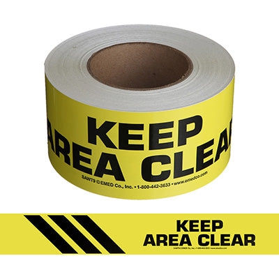 Keep Area Clear Message Tape - 3'' Wide x 200' Long