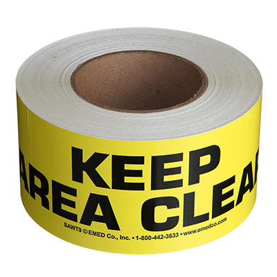 Keep Area Clear Message Tape - 3'' Wide x 200' Long